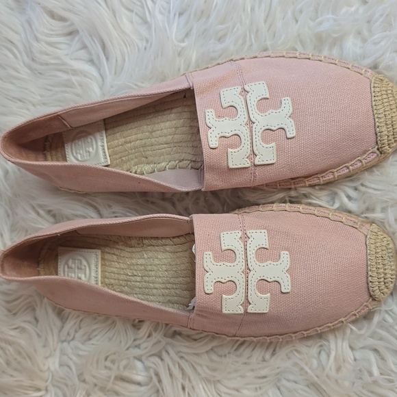 Tory Burch Shoes - Tory Burch Weston Blush Espadrilles with Cream Logo